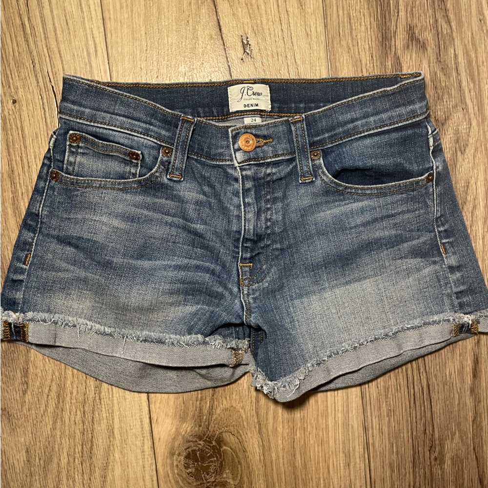 J. Crew Cuffed Denim Shorts Size 24